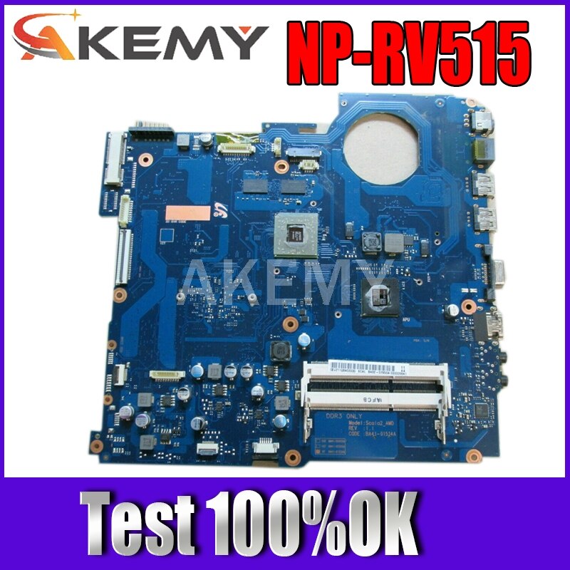 Akemy BA92-09430A BA92-09430B BA92-09429A BA41-01532A Pour Samsung NP-RV515 RV515 ordinateur portable carte mère HD7450M GPU DDR3