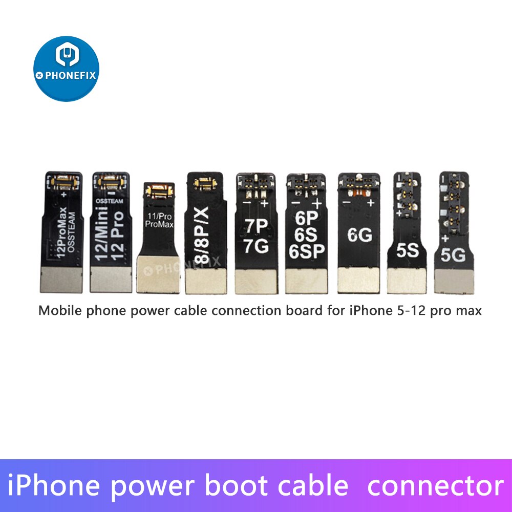 Connecteur de câble d'alimentation, boucle adaptateur de batterie, Terminal pour iPhone 5s 6 7 8X11 12 Pro Max carte mère réparation des défauts de batterie