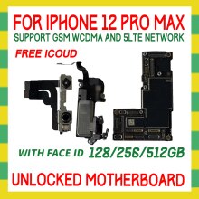 Carte mère originale débloquée 5G pour iPhone 12 PRO MAX, avec ou sans Face ID, système IOS, toutes les fonctions fonctionnent bien