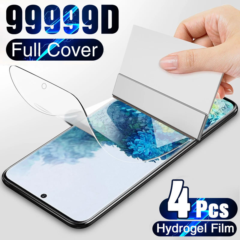 Protecteur d'écran, 4 pièces, Film Hydrogel pour Samsung Galaxy S10 S20 S9 S8 Plus S7 S21 Ultra Note 20 9 10