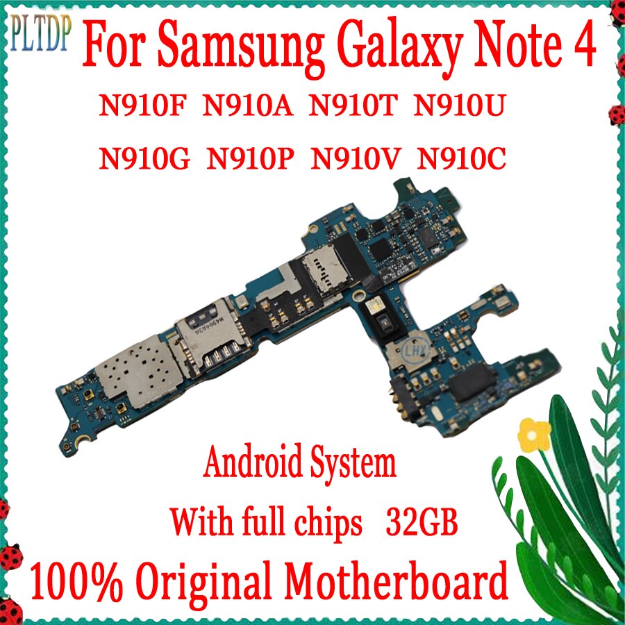 Carte mère 32 go pour Samsung Galaxy Note 4, 100% originale débloquée, Version européenne, N910F N910A N910U N910P N910V
