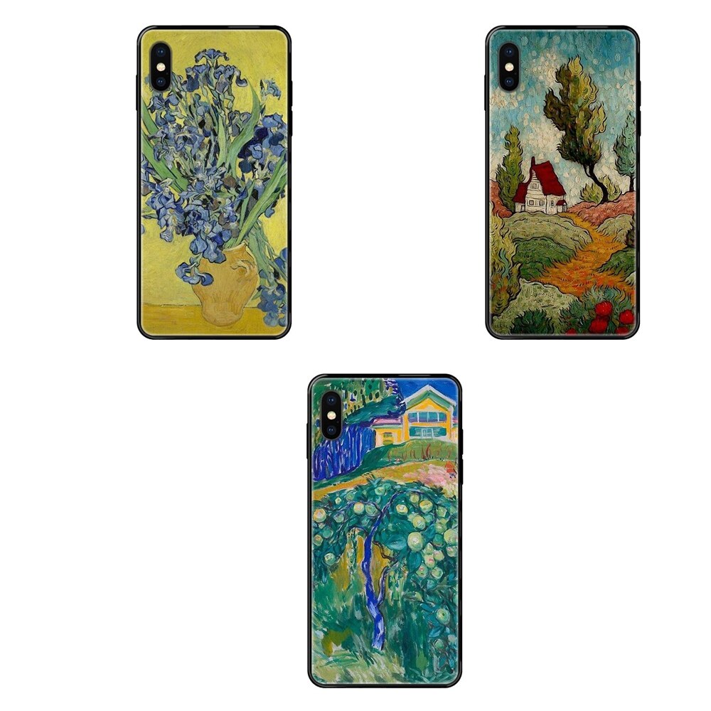 Fleur Van Gogh Vintage, noir, bon marché, pour Samsung Galaxy A5 A6 A7 A8 A10 A10S A20 A20S A20E A21S A30S A40 A50 A70 A71 A70E