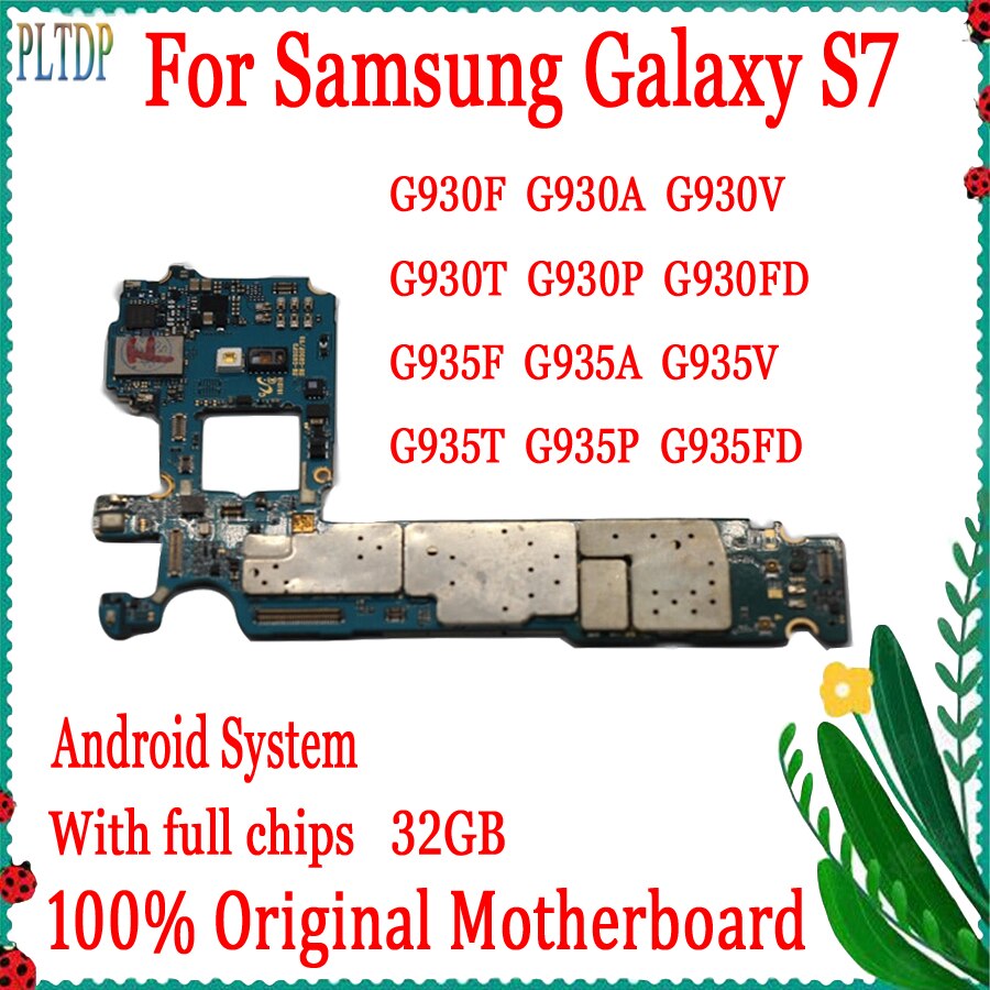 Carte mère 100% originale débloquée en usine pour Samsung S7, pour modèles G935F, G935FD, G930F, G930FD, g930 v