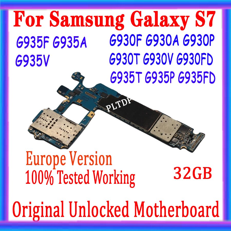 Carte mère 100% originale 32 go pour Samsung Galaxy S7 G930V G930F G930FD G935F G935FD, Version européenne