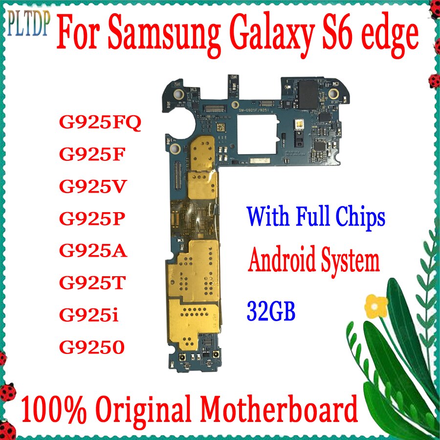 Carte mère originale débloquée pour Samsung Galaxy S6 Edge, pour modèles G925F, G925I, Android
