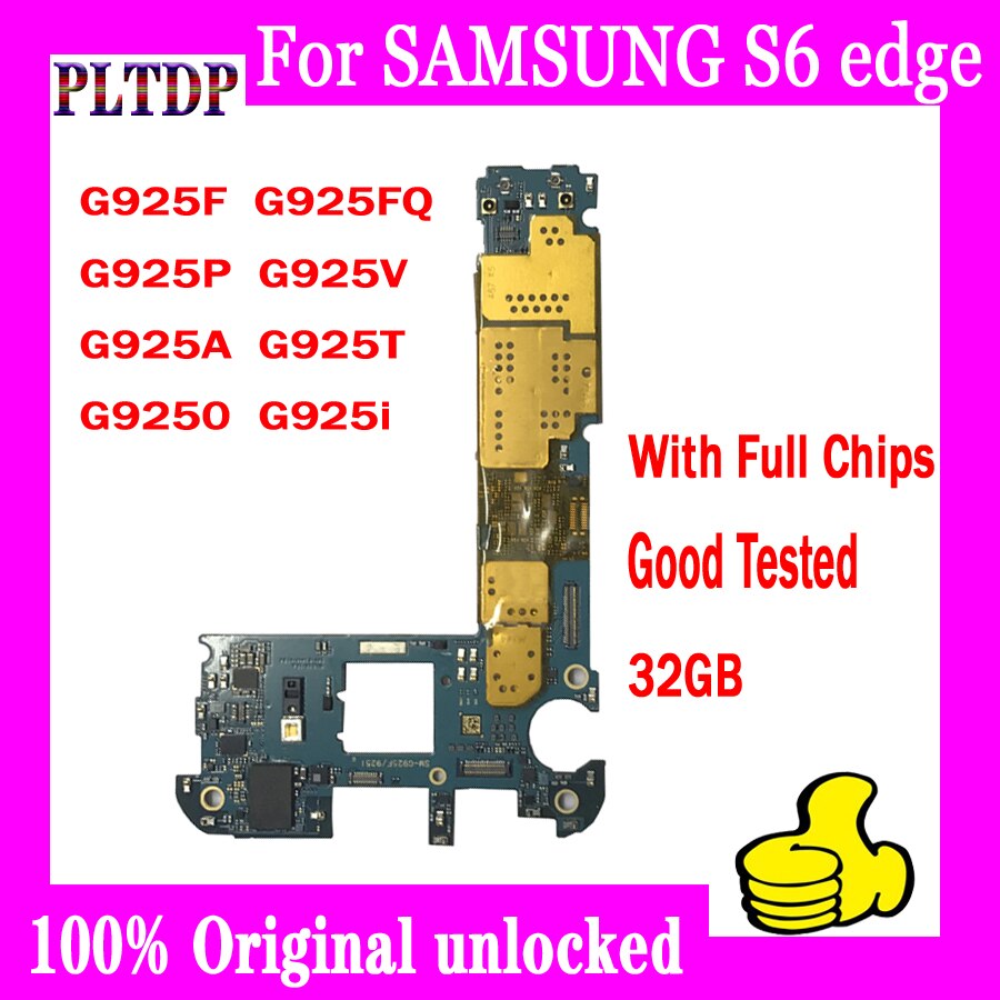 Carte mère 32 go 100% originale débloquée pour Samsung S6 edge, avec puces complètes, testée et fonctionnelle, livraison gratuite