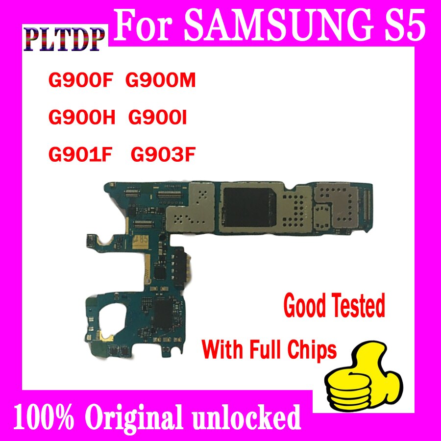 Carte mère 100% originale pour Samsung Galaxy S5 G900F G900M G900H G900I G901F G903F, débloquée en usine, testée et fonctionnelle