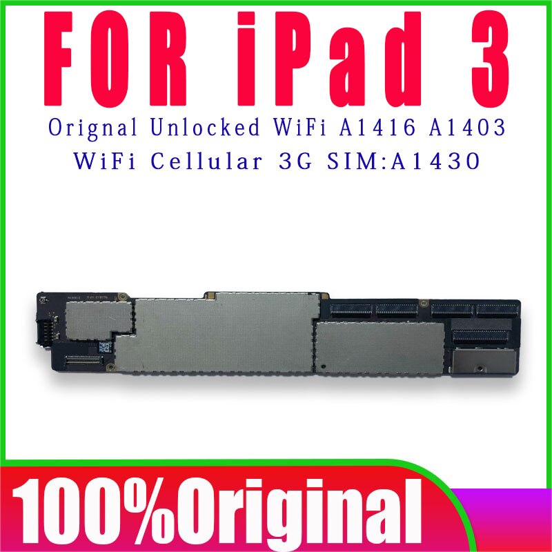 Carte mère A1416 A1403 ou A1430 originale débloquée pour ipad 3, circuit imprimé principal complet, sans iCloud