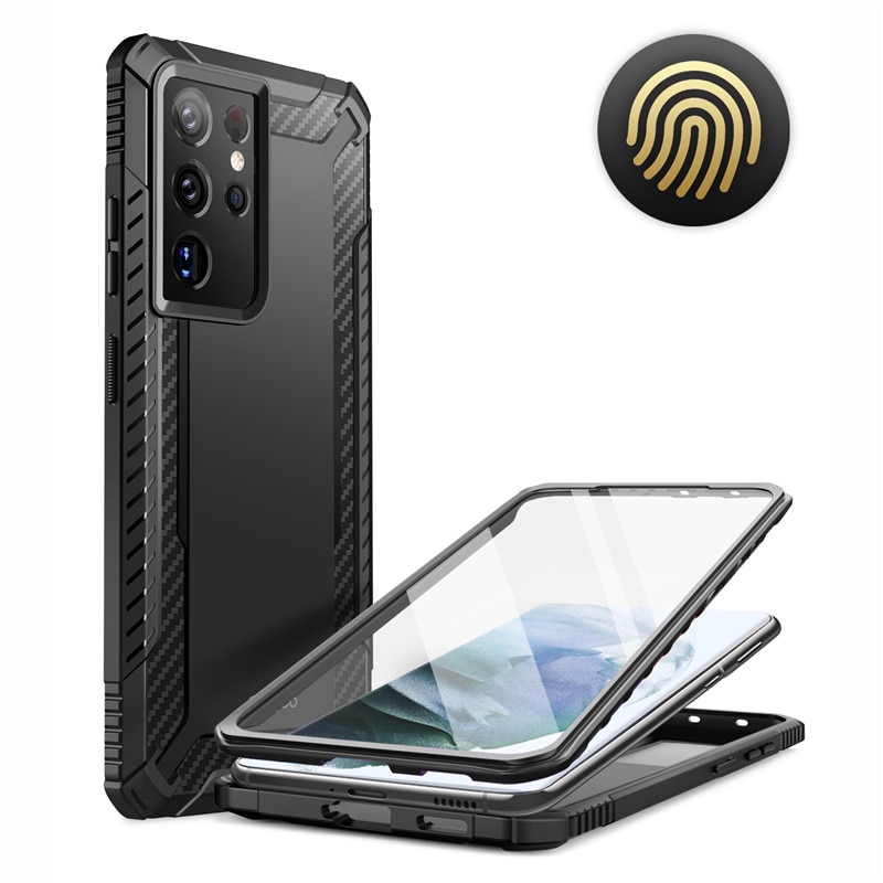 Clayco  coque complète au xénon pour Samsung Galaxy S21 Ultra, étui robuste avec protection d'écran intégrée de 6.8 pouces (version 2021)