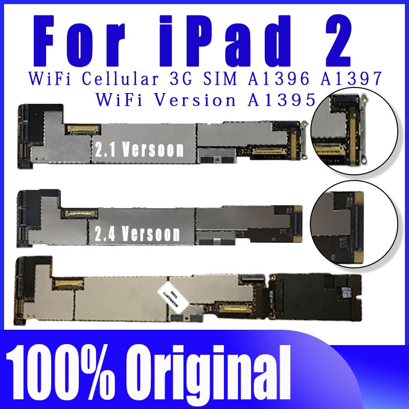 Carte mère A1396 / A1397 ou A1395 originale débloquée pour ipad 2, circuit imprimé principal avec iCloud