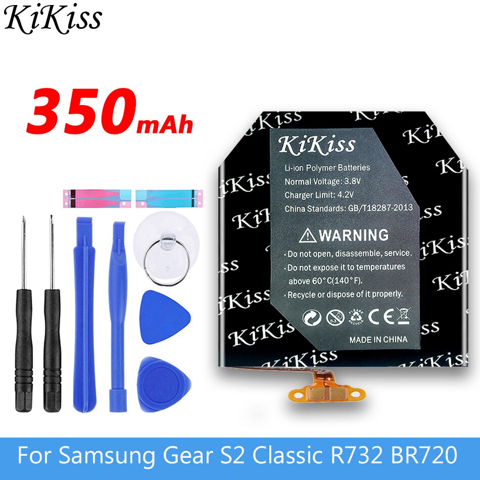 Montre connectée Samsung Gear S2 classic SM-R720, R720, R732, 350mAh, batterie de remplacement EB-BR720ABE