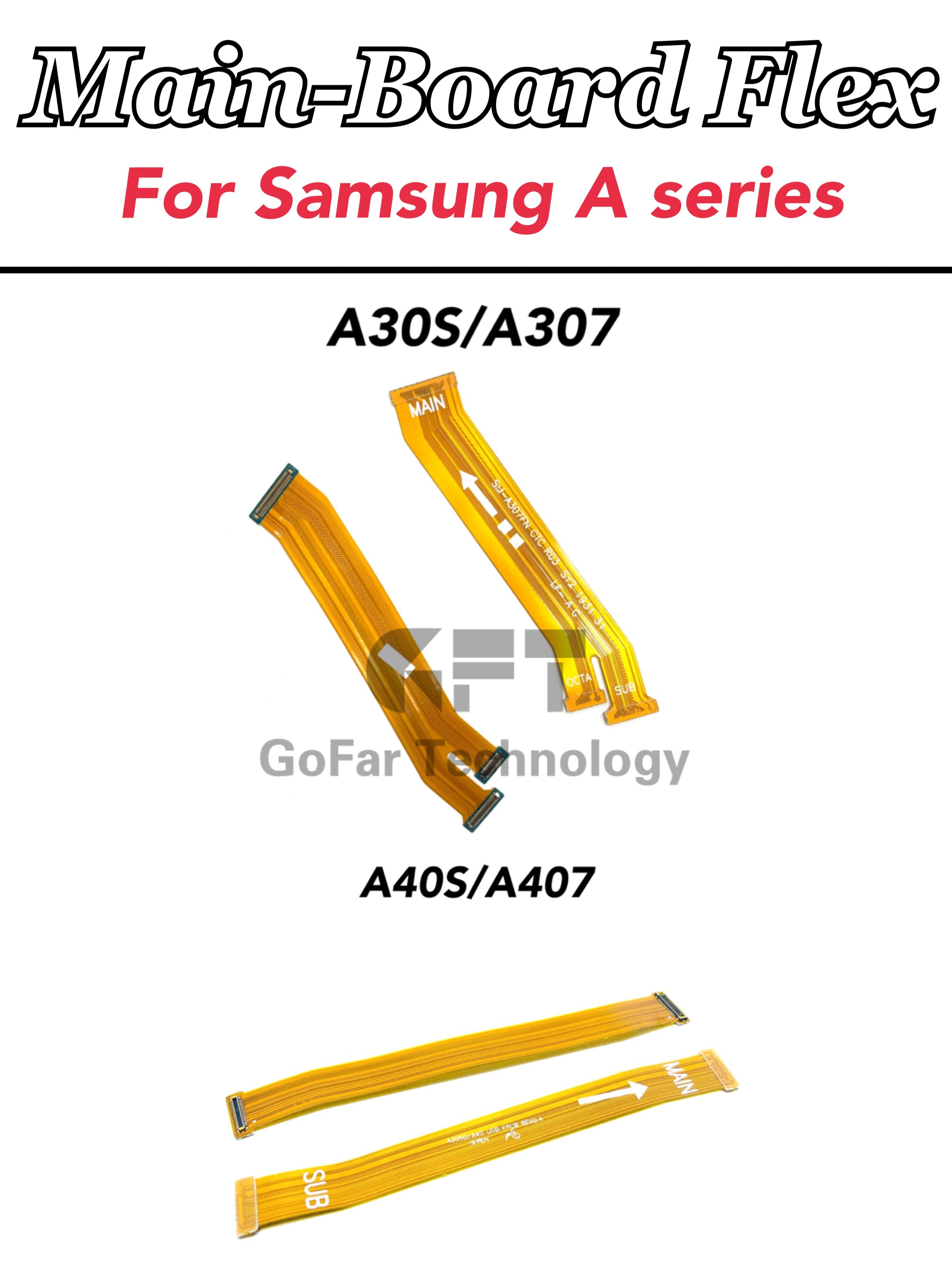 Carte mère pour Samsung Galaxy A30S A307F A40S A50S A507F A60S A70S A707, connecteur de carte mère, écran LCD, câble USB flexible, 5 pièces