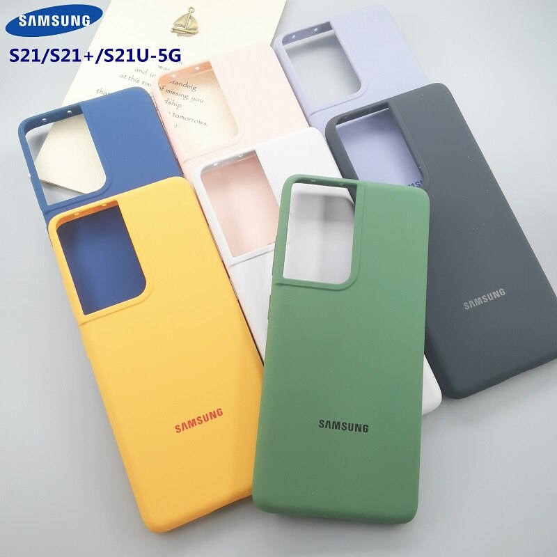 Coque de protection intégrale en Silicone pour Samsung Galaxy, pour modèles S21 Plus Ultra 5G, liquide et soyeux, avec boîte