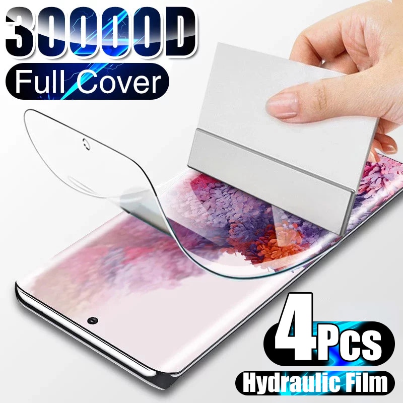 Protecteur d'écran, 4 pièces, Film Hydrogel pour Samsung Galaxy S10 S20 S9 S8 S21 Plus Ultra Note 20 8 9 10