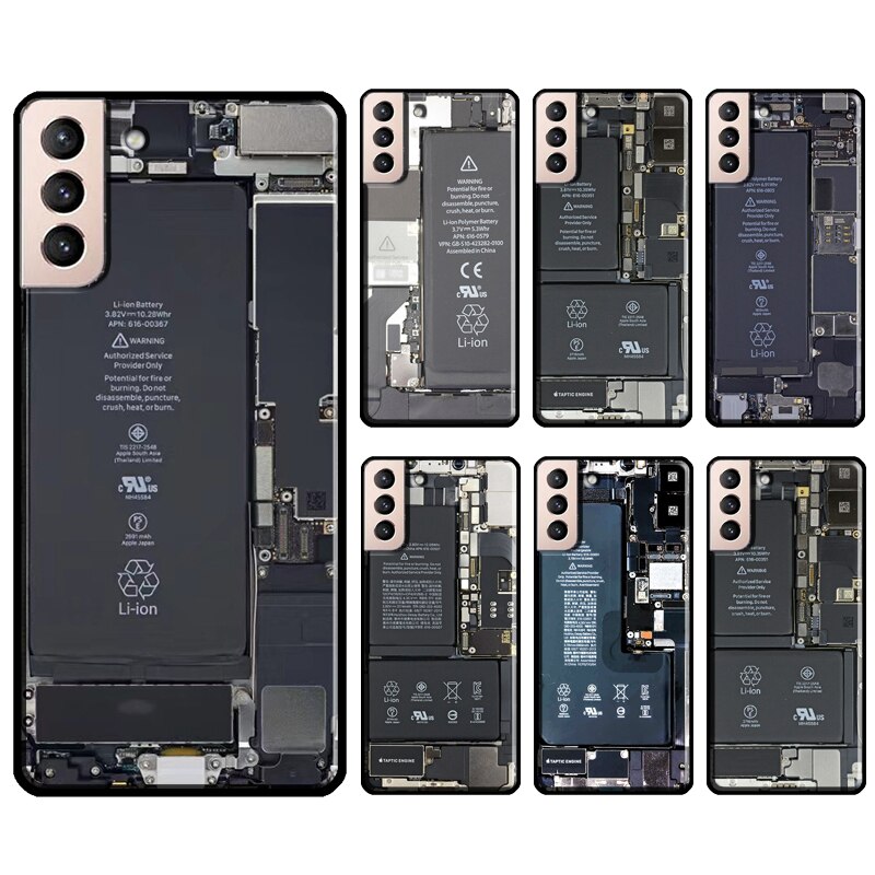 Coque de protection de Circuit imprimé, pour Samsung Galaxy S20 FE S21 Ultra Note 20 Note 9 10 S8 S9 S10 S20 Plus