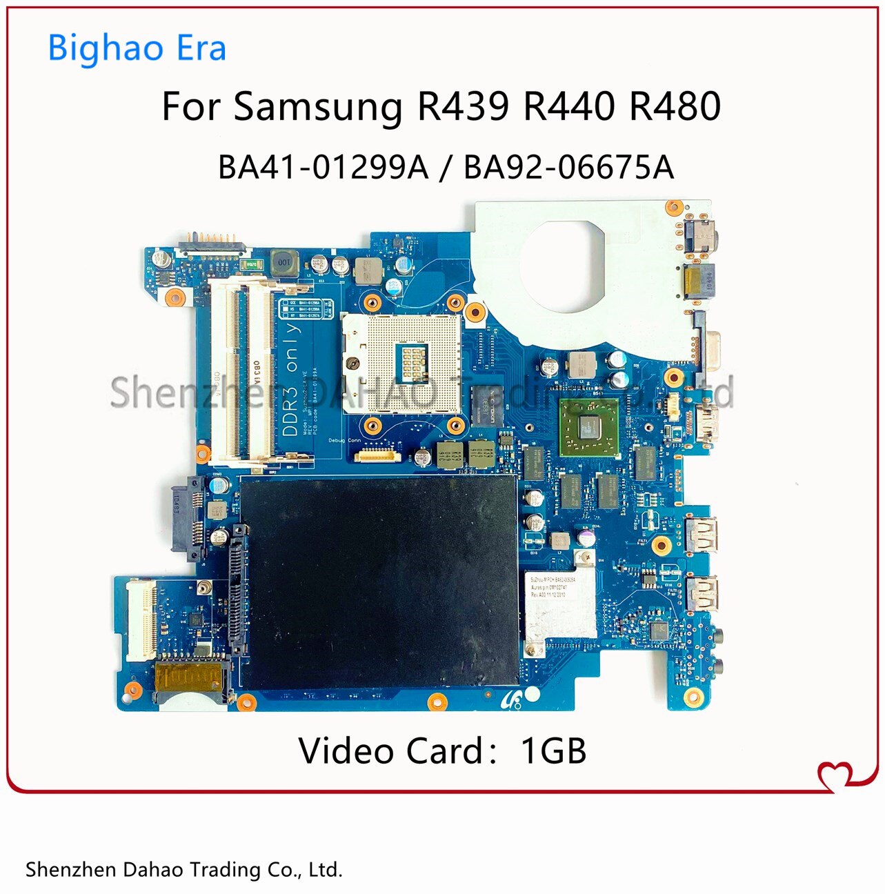Carte mère avec puce HM55 HD5470M 1GB-GPU, 100% fonctionnelle, pour Samsung R439 R440 R480, pour ordinateur portable BA41-01298A BA41-01299A BA92-06675B