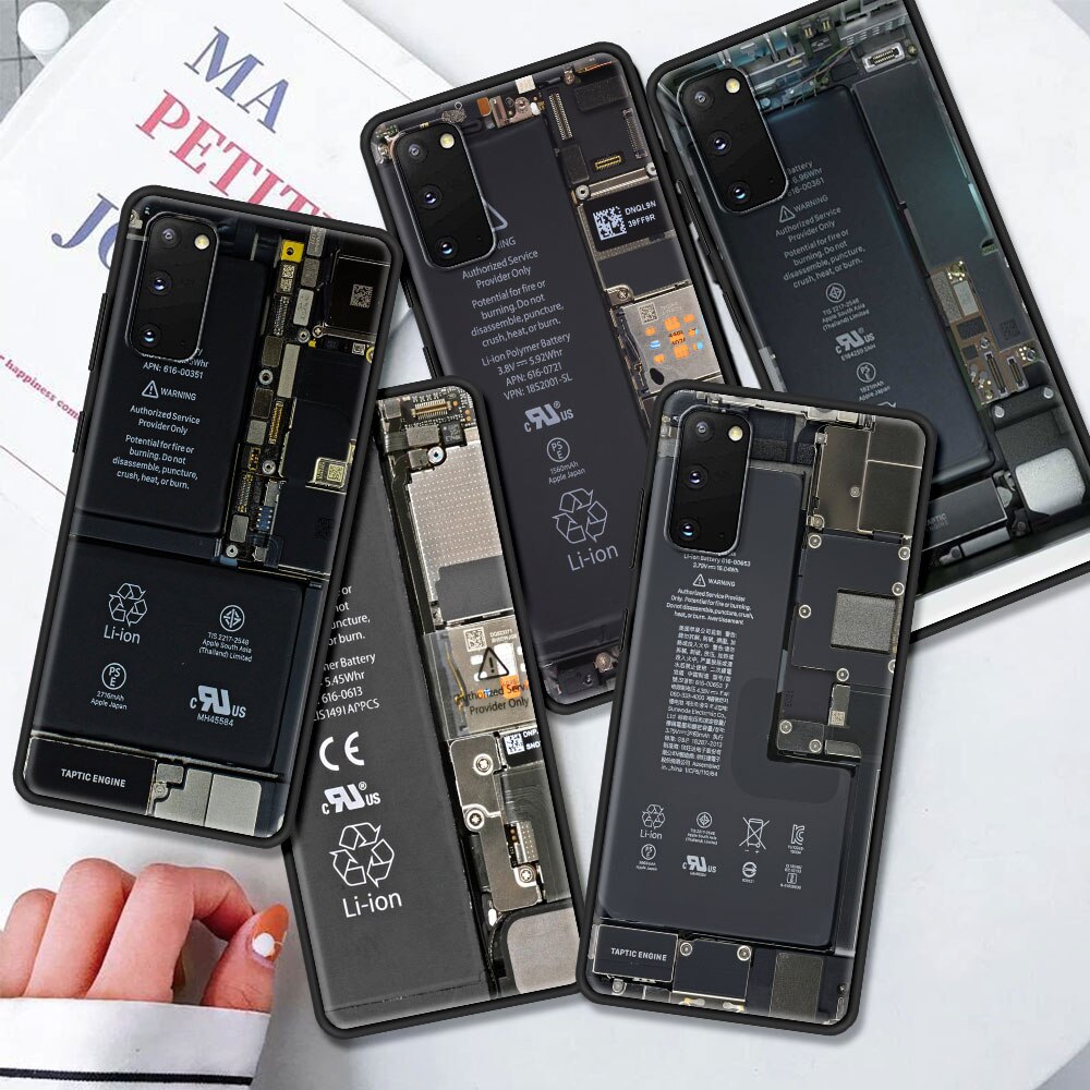 Coque en Silicone pour Samsung, compatible modèles Galaxy S21, S20 Ultra, S20 FE, 5G, S10e, S10, S8, S9 Plus, Circuit imprimé, carte mère