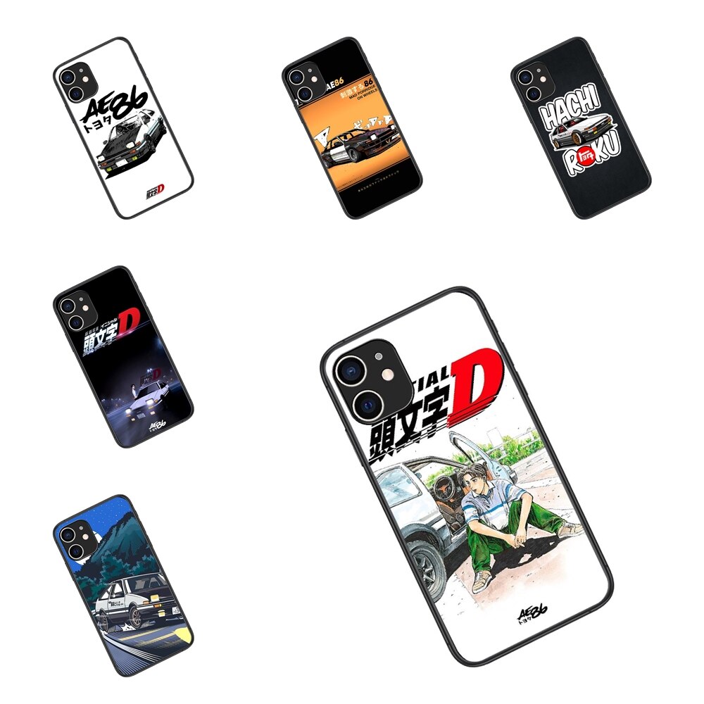 Coque de téléphone portable noire de luxe, compatible avec Redmi Note 10 9 9S 9T 8 8T 7 6 5 5A 4 Pro Max 4G 5G, initiale D Ae86 Taku