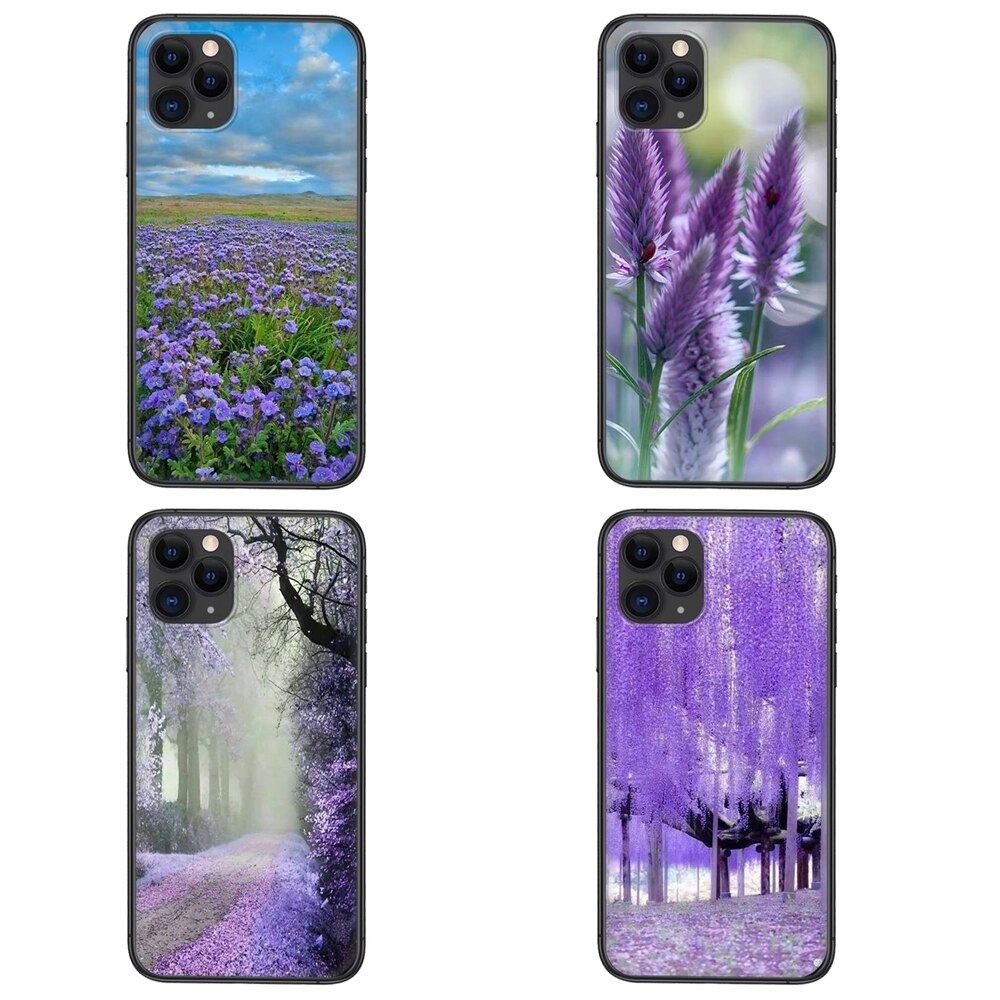 Pochette pour téléphone portable, fleur violette lilas, pour Redmi Note 10 9 9S 9T 8 8T 7 6 5 5A 4 Pro Max 4G 5G
