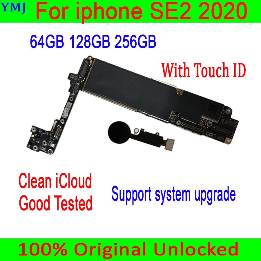 Carte mère 64 go/2020 go/128 go originale débloquée en usine pour iphone SE 256, avec/sans Touch ID, avec iCloud clean, 100% testée