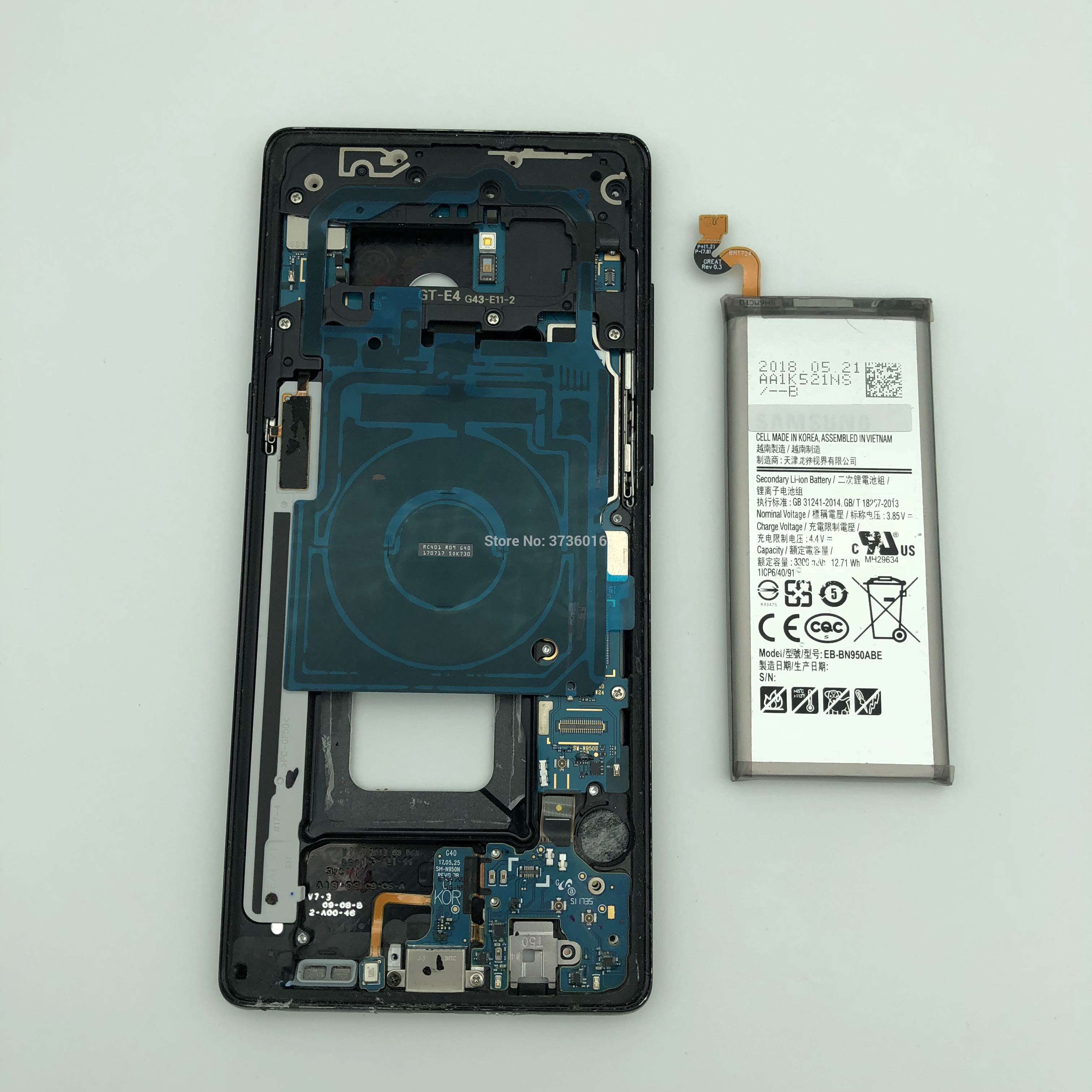 Carte mère de test d'écran LCD pour Samsung S7 edge à Note 10, réparation d'écran LCD avec cadre de boîtier central et batterie