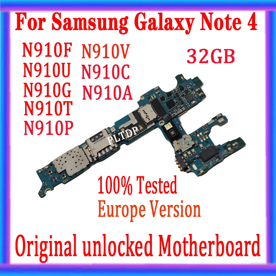 Carte mère 32 Go originale débloquée pour Samsung Galaxy Note 4 (N910F), version européenne