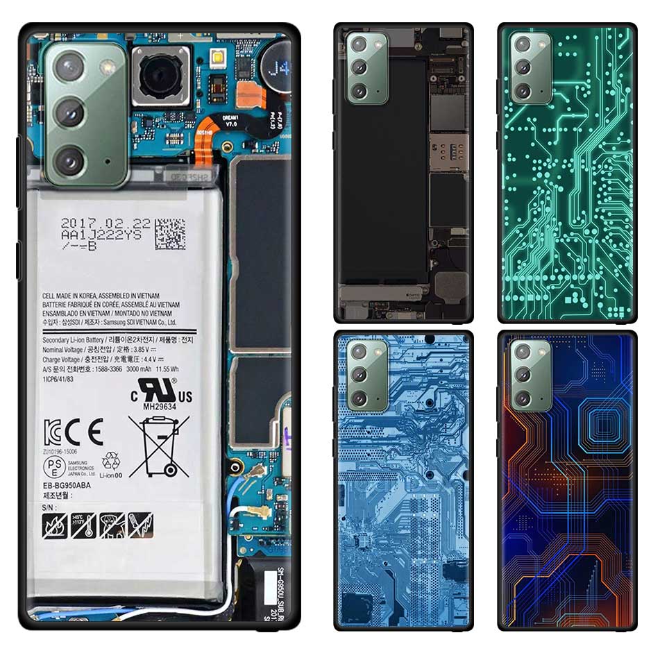 Coque de téléphone avec carte mère d'ordinateur, pour Samsung Galaxy Note 20 10 9 8 Lite Plus A51 A12 A21s S20 FE A71 A70 A50 A31 A52 S21