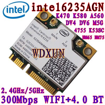 Carte réseau Intel Centrino WiFi Half Mini PCI Express Advanced-N 6235, double bande, Bluetooth