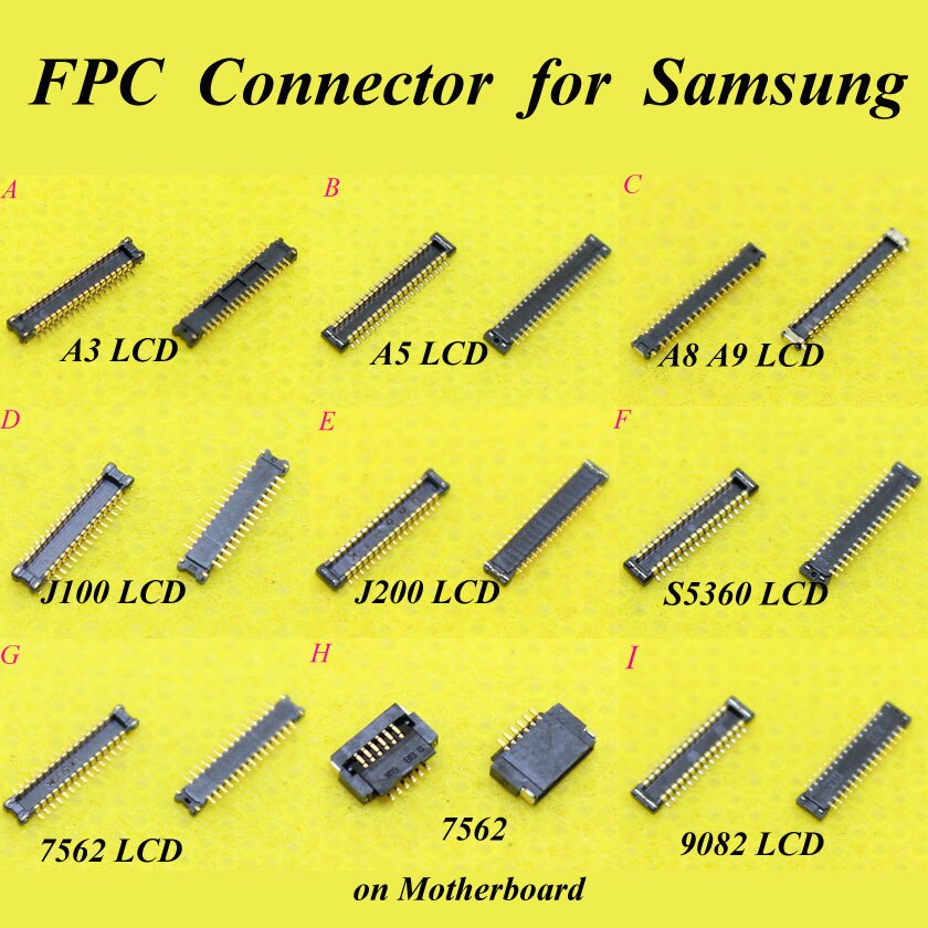 Cltgxdd  connecteur FPC pour écran LCD, pour Samsung Galaxy A3 A5 A5000 A8 A9 J100 J200 S5360 7562 9082, sur carte mère