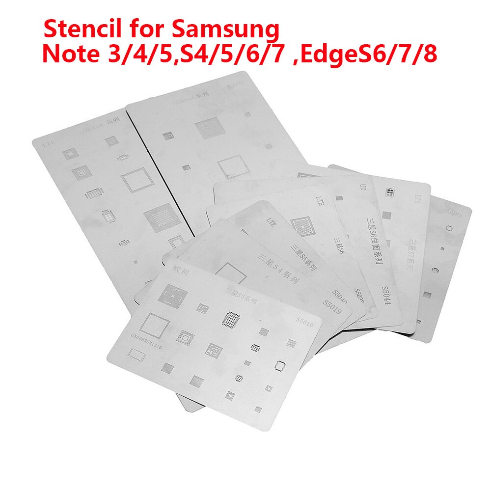 Kit de pochoirs BGA pour Samsung S4 S5 S6 S7 Edge Note 3 4 5, 10 pièces/lot, carte mère, puce IC, ensemble de modèles de soudure