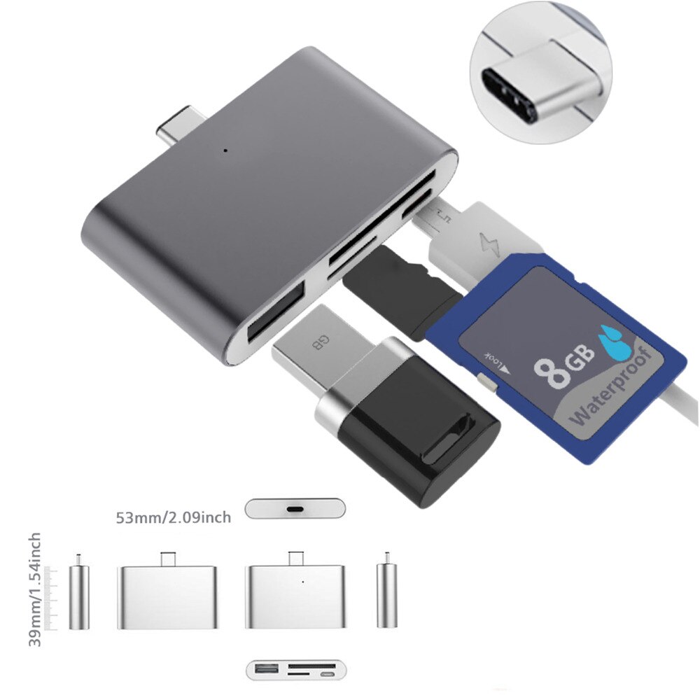 VONETS  HUB USB-C avec USB OTG, lecteur SD/TF et SIM, concentrateur compatible avec les accessoires MacBook Air et Samsung Galaxy Note 8 S8,
