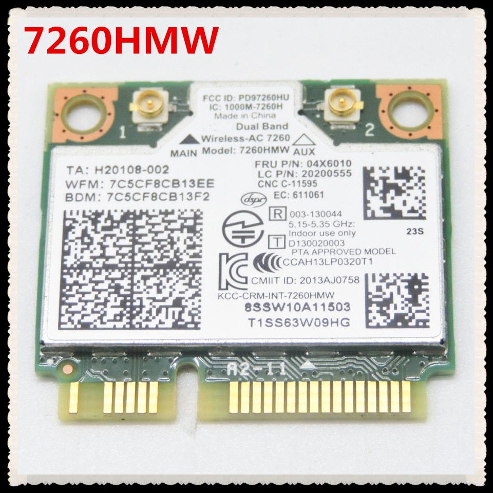 Mini carte réseau Bluetooth 7260, pour lenovo S310 S410 S410P M440 FLEX E93z, 7260HMW FRU 04X6090 4.0 ac 7260ac
