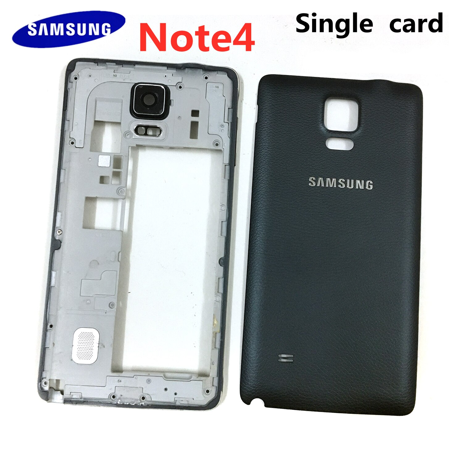 Coque arrière de la batterie + cadre central, pour Samsung Galaxy Note 4 N910F N910A N910P N910C, version carte unique