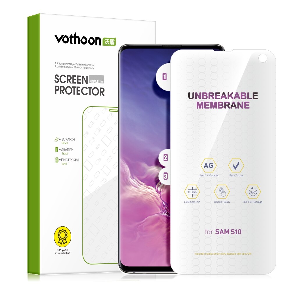 VOTHOON  protecteur d'écran pour Samsung Galaxy S21 Ultra S20 5G S10 Plus S10e, film de protection Hydrogel Ultra-fin à couverture complète