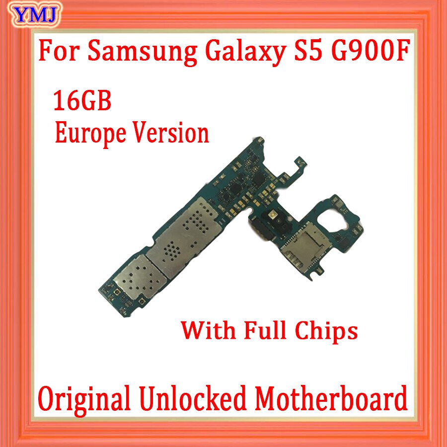 Carte mère 16 go originale débloquée pour Samsung Galaxy S5 G900F, avec système Android, Version EU