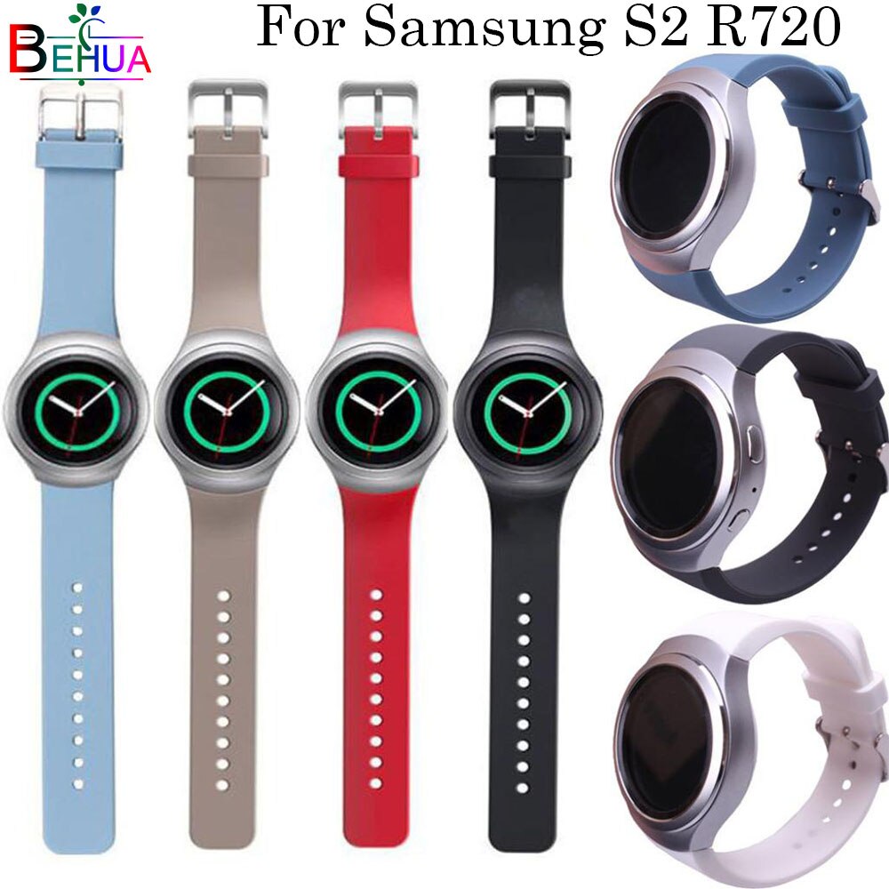Bracelet de rechange en Silicone pour Samsung Gear S2 R720, couleur unie, sport, pour montre intelligente