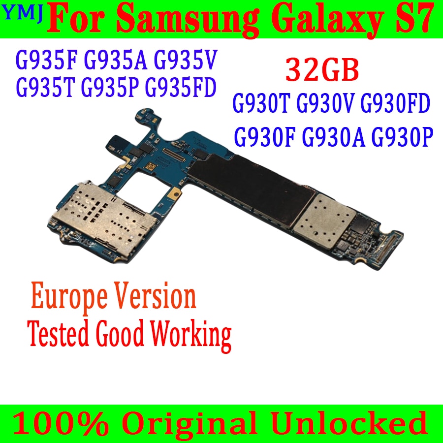 Carte mère 100% originale débloquée avec puces complètes, pour Samsung Galaxy S7 G930F G930V G935FD G935F G935FD, Version européenne