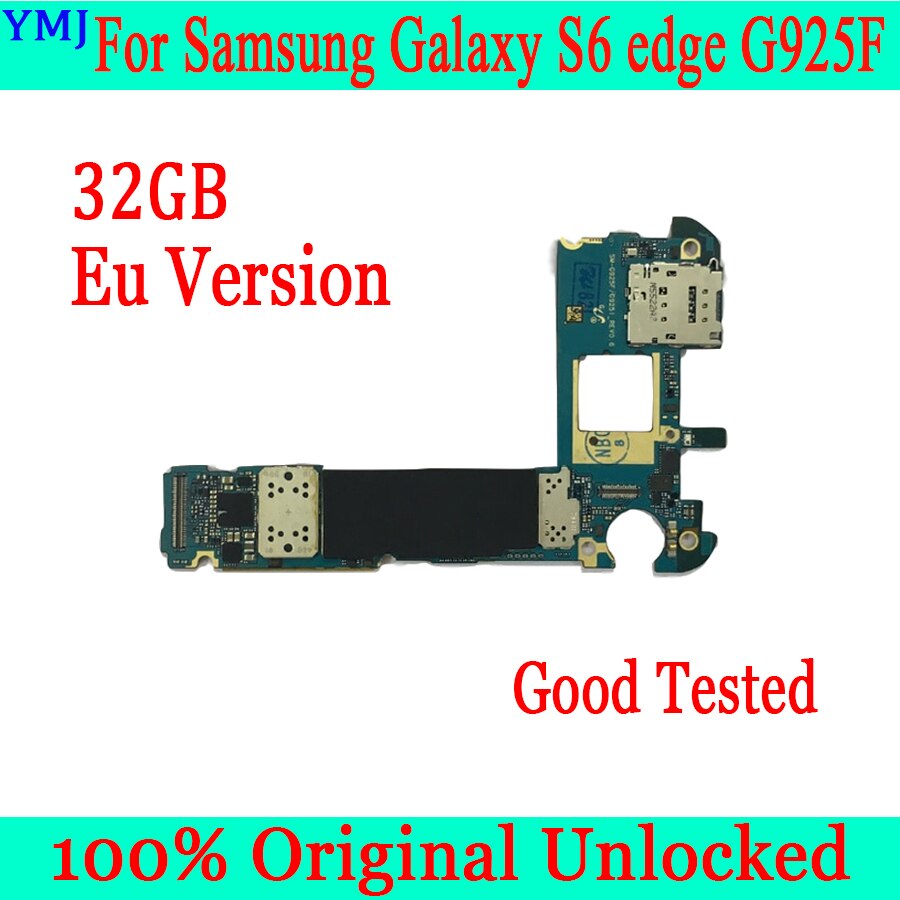 Carte mère 100% originale débloquée pour Samsung Galaxy S6 edge (G925F/G925i), circuit imprimé principal avec puces et système d'exploitation complet, livraison gratuite