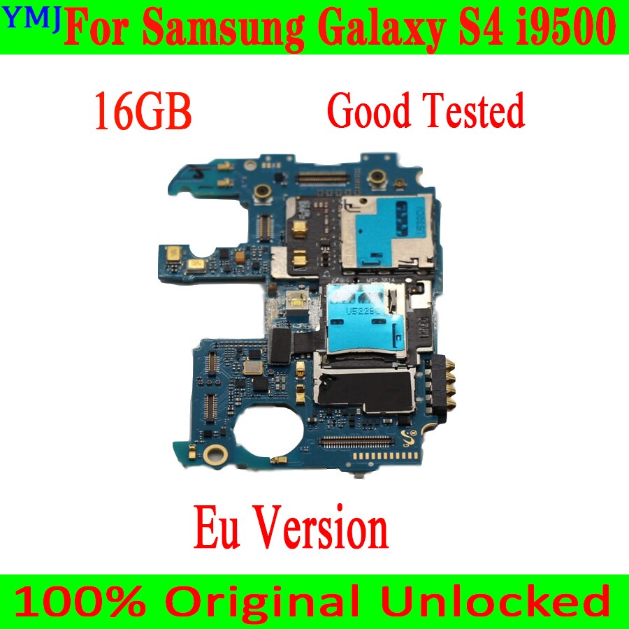 Carte mère 16 go originale débloquée et testée pour Samsung Galaxy S4 i9500, avec puces complètes