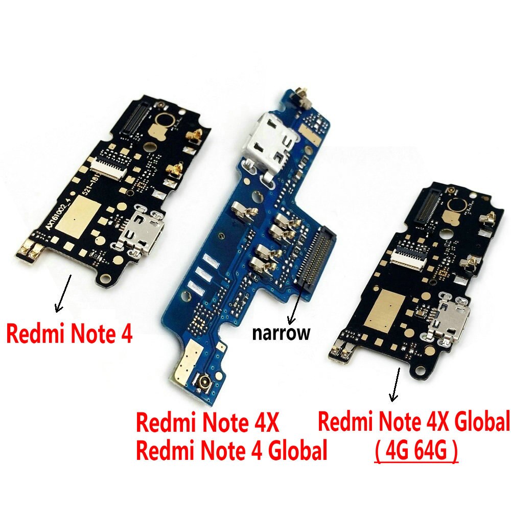 Module de Microphone + carte de Port de chargement USB, pièces de connecteur de câble flexible pour Xiaomi Redmi Note 4 4X 4xpro, remplacement Global, nouveau