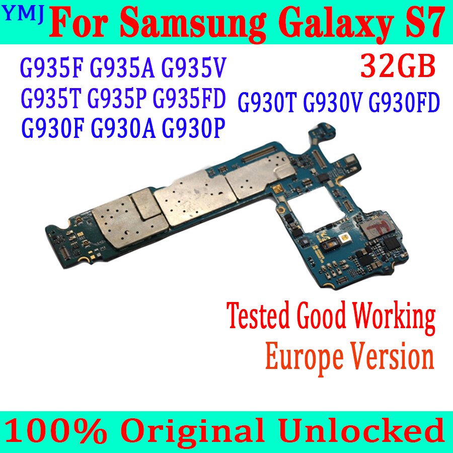 Carte mère 32 go originale débloquée pour Samsung galaxy s7 G930F G930FD g930 v G935F G935FD g930 t, circuit imprimé complet de remplacement