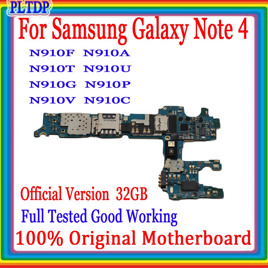 Carte mère pour Samsung Galaxy Note 4 N910U N910A 100% originale avec puces complètes + système Android, Logic Board, version officielle