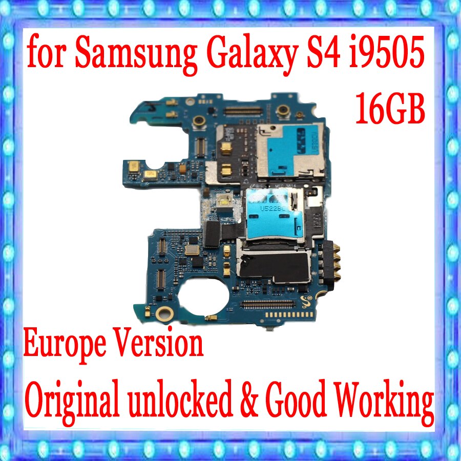 Carte mère 16 go originale débloquée pour Samsung Galaxy S4 i9505, Version européenne, avec système Android, puces