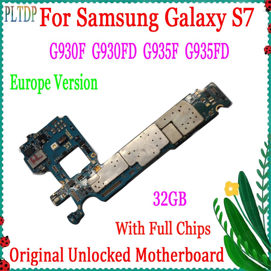 Carte mère 32 go originale débloquée pour Samsung Galaxy S7 edge, pour modèles G930F, G930FD, G935F, G935FD, Version européenne