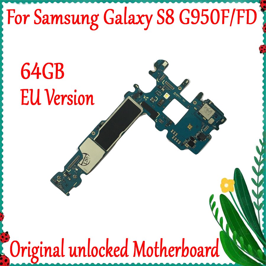 Carte mère 64 go 100% originale débloquée pour Samsung Galaxy S8 G950U G950F G950FD G955U G955F G955FD avec puces
