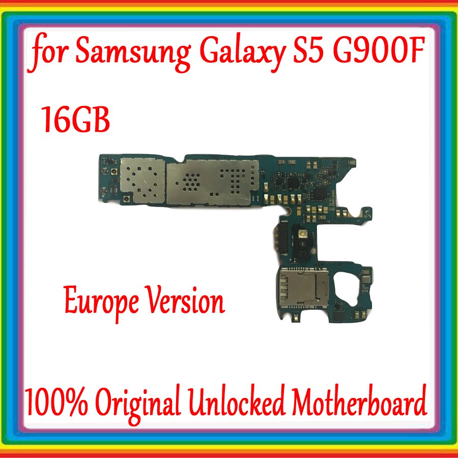 Carte mère 16 go originale débloquée pour Samsung Galaxy S5, avec système Android, circuit imprimé principal avec puces, G900F