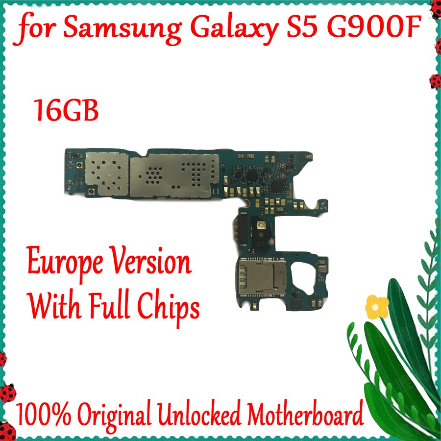 Carte mère 16 go originale débloquée pour Samsung Galaxy S5 G900F, avec système Android, Version européenne