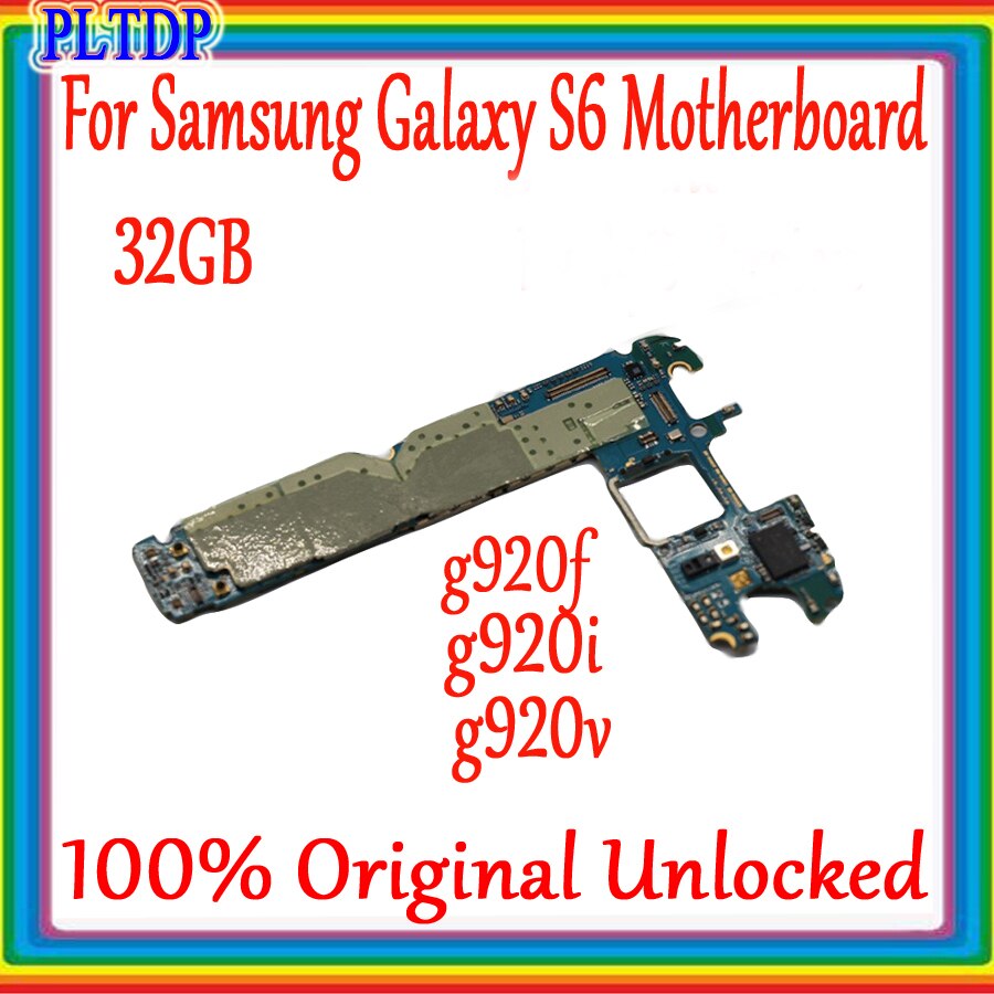 Carte mère 32 go originale débloquée pour Samsung Galaxy S6 G920F G920I G920V, circuit imprimé principal, livraison gratuite