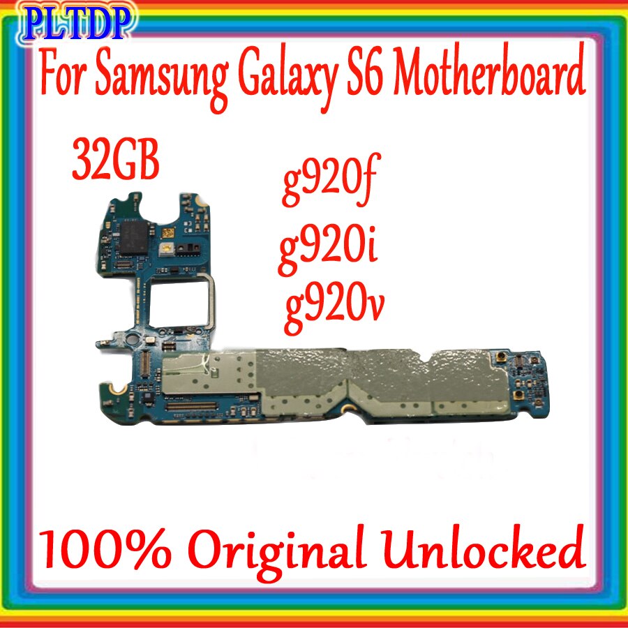 Carte mère 100% originale débloquée pour Samsung Galaxy S6, 32 go, pour modèles G920F, G920I, G920V, livraison gratuite
