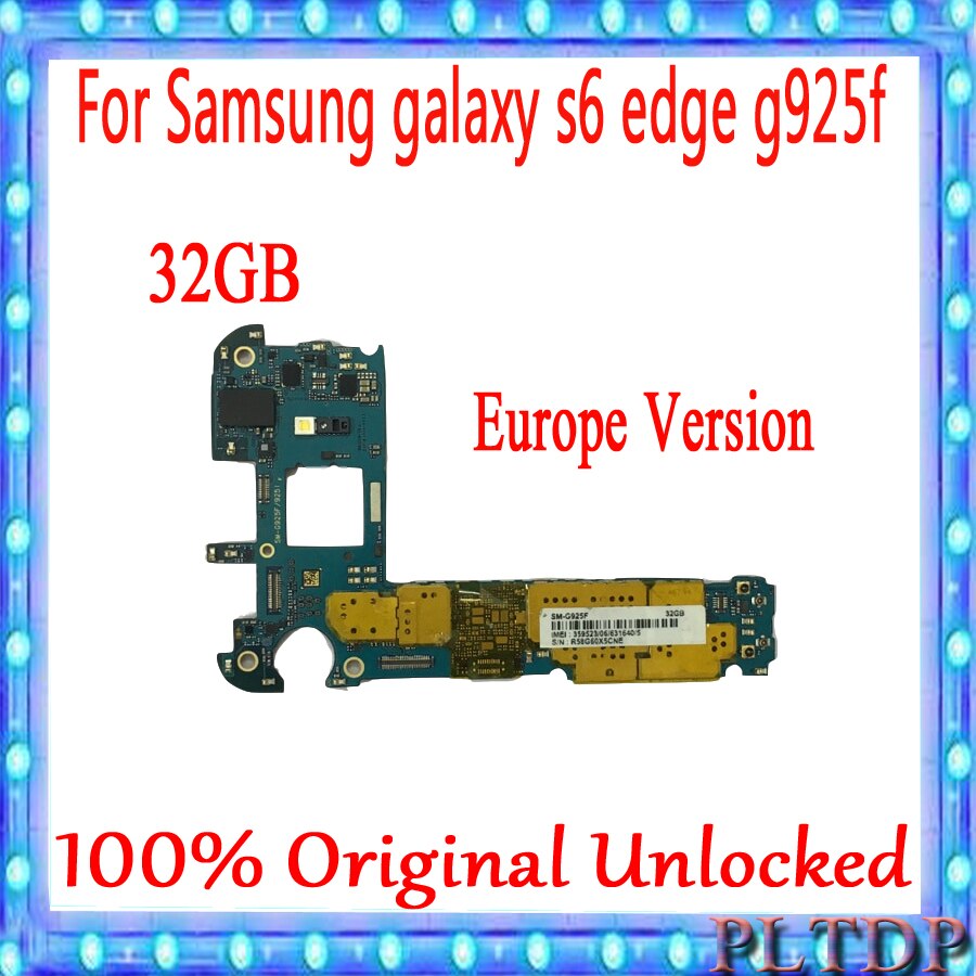 Carte mère 32 go originale débloquée pour Samsung Galaxy S6 Edge G925F, G925I, version européenne, système Android, bon fonctionnement